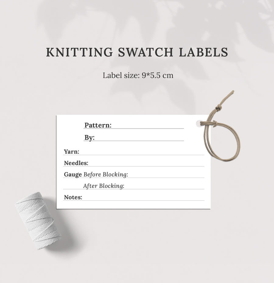Printable Knitting Swatch Label