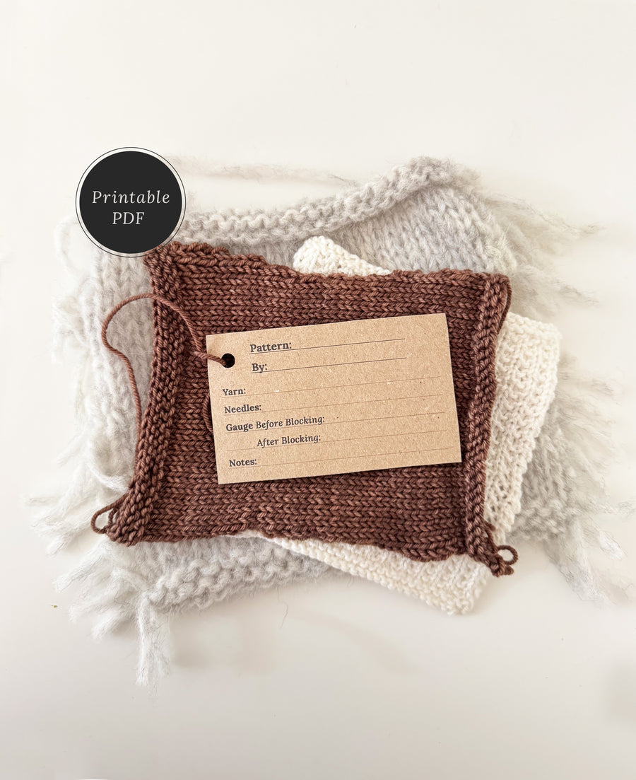 Printable Knitting Swatch Label